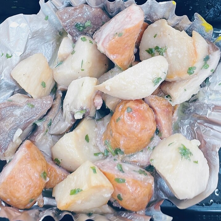 椎茸とソーセージ炒め